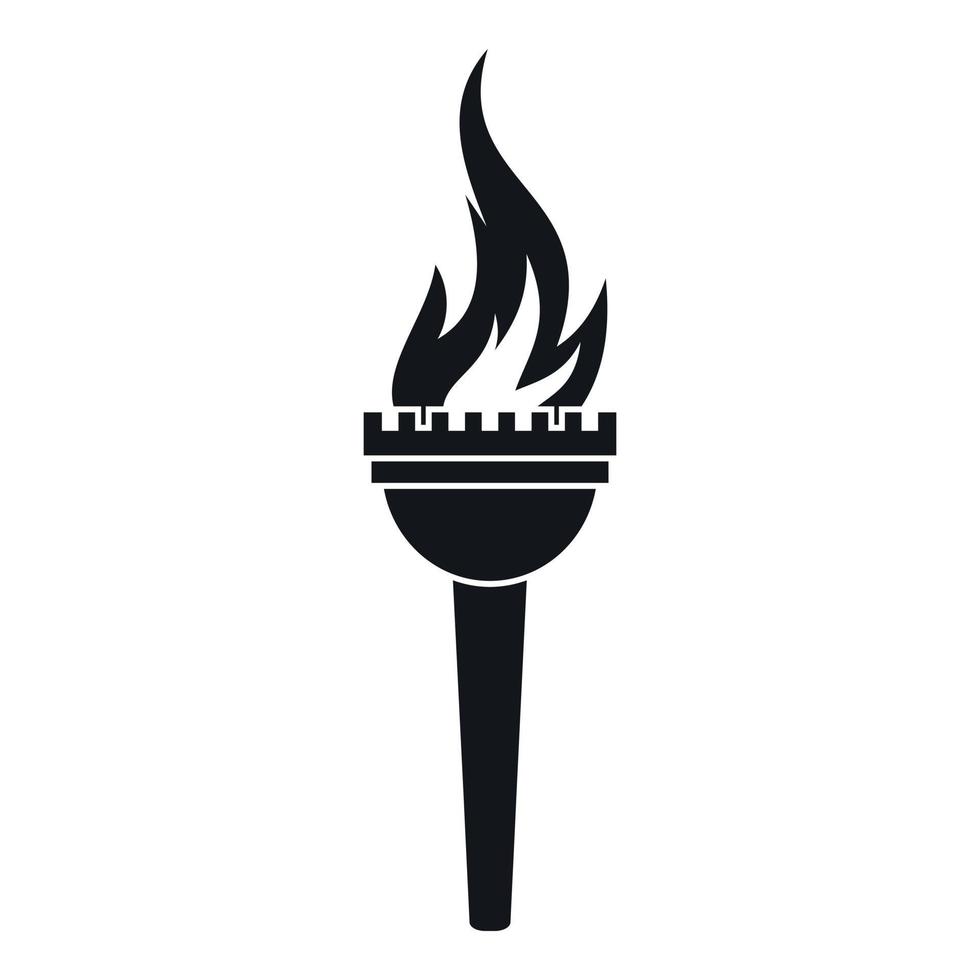 Torch icon, simple style vector