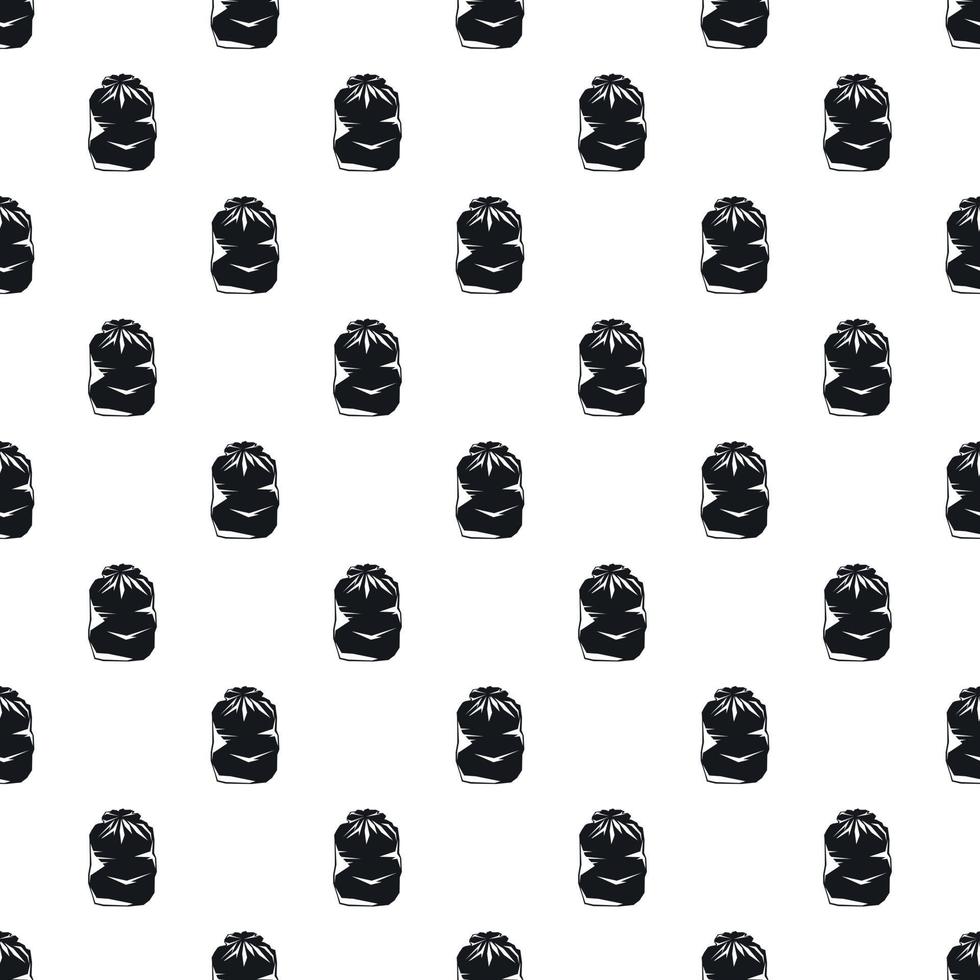 Black plastic bag pattern, simple style vector