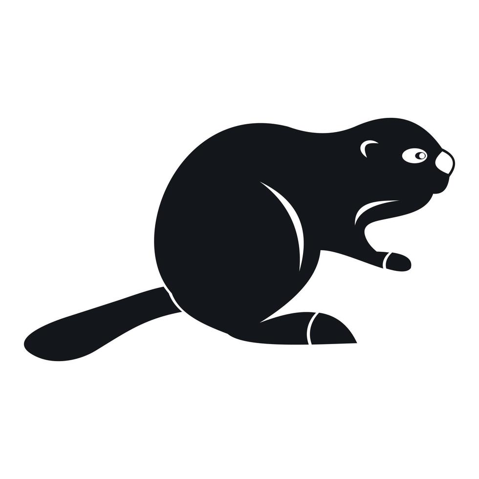 Canadian beaver icon, simple style vector