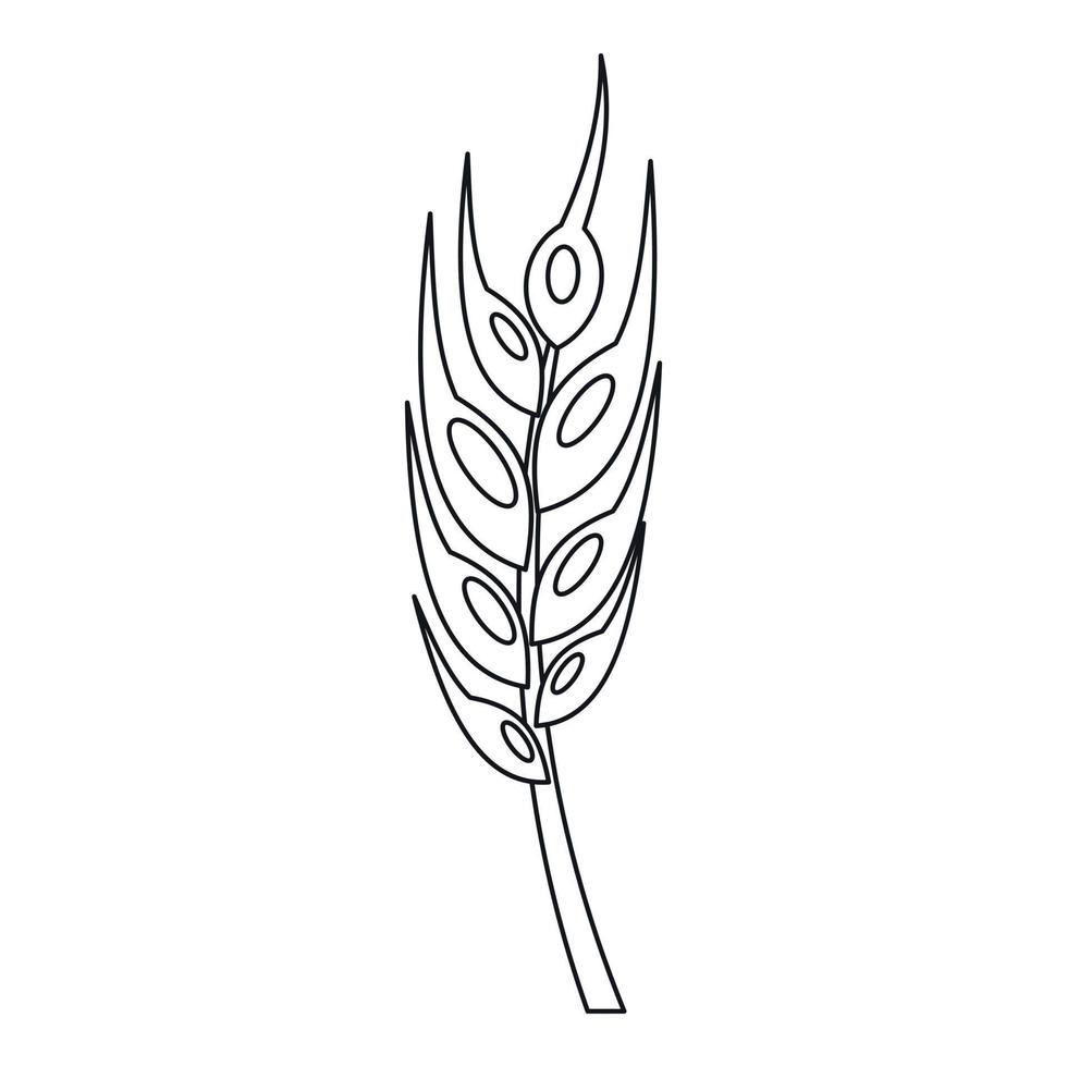 Barley spike icon, outline style vector