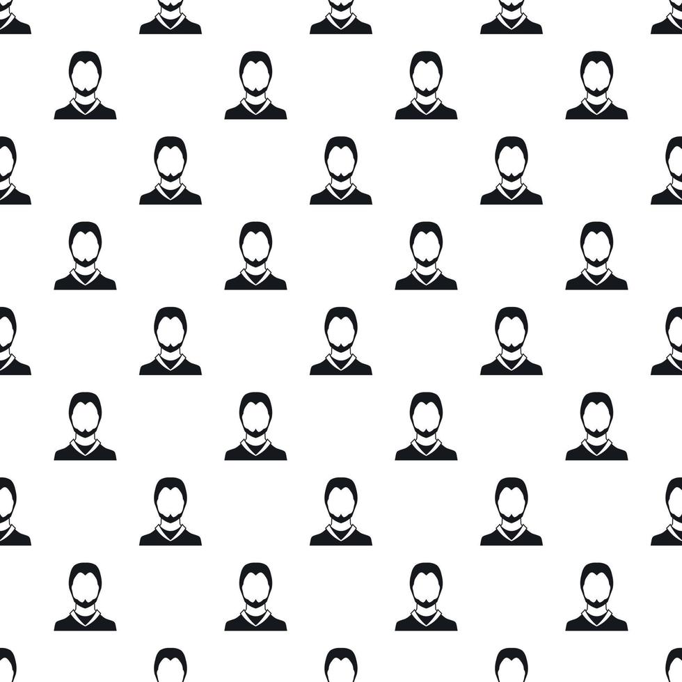 Young man with beard avatar pattern, simple style vector