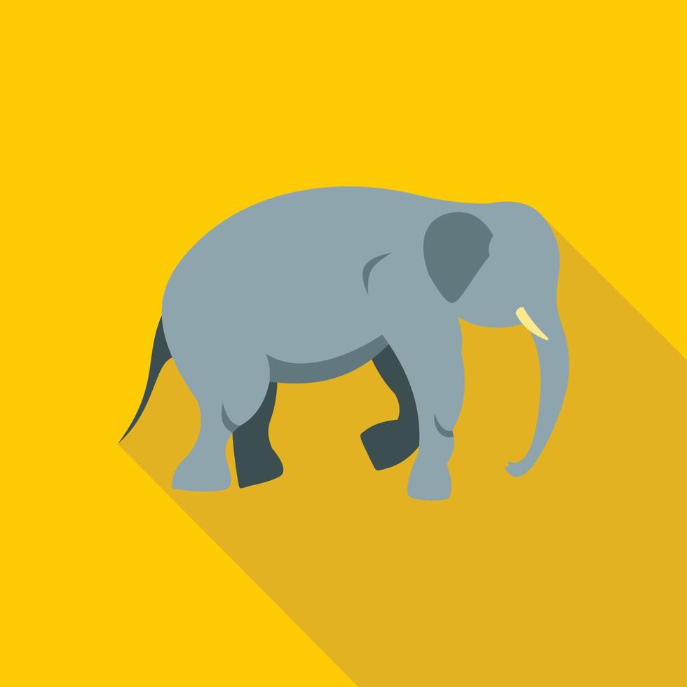 Elephant icon, flat style vector
