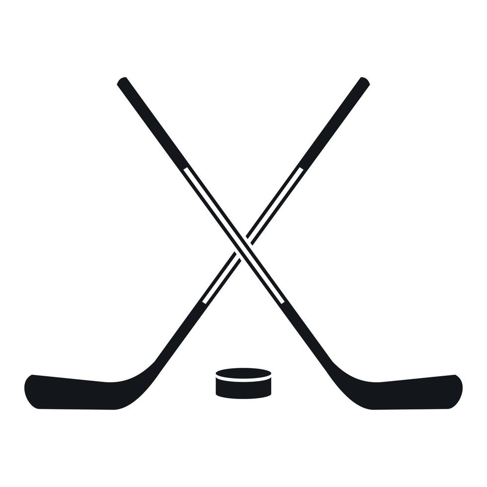 icono de palos de hockey sobre hielo, estilo simple vector