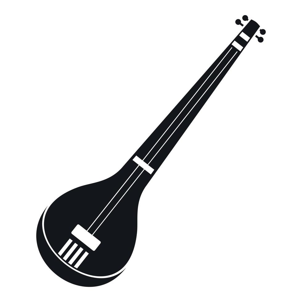 Indian guitar icon, simple style vector