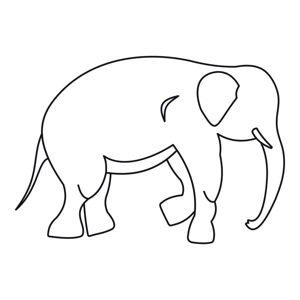 icono de elefante, estilo de contorno vector