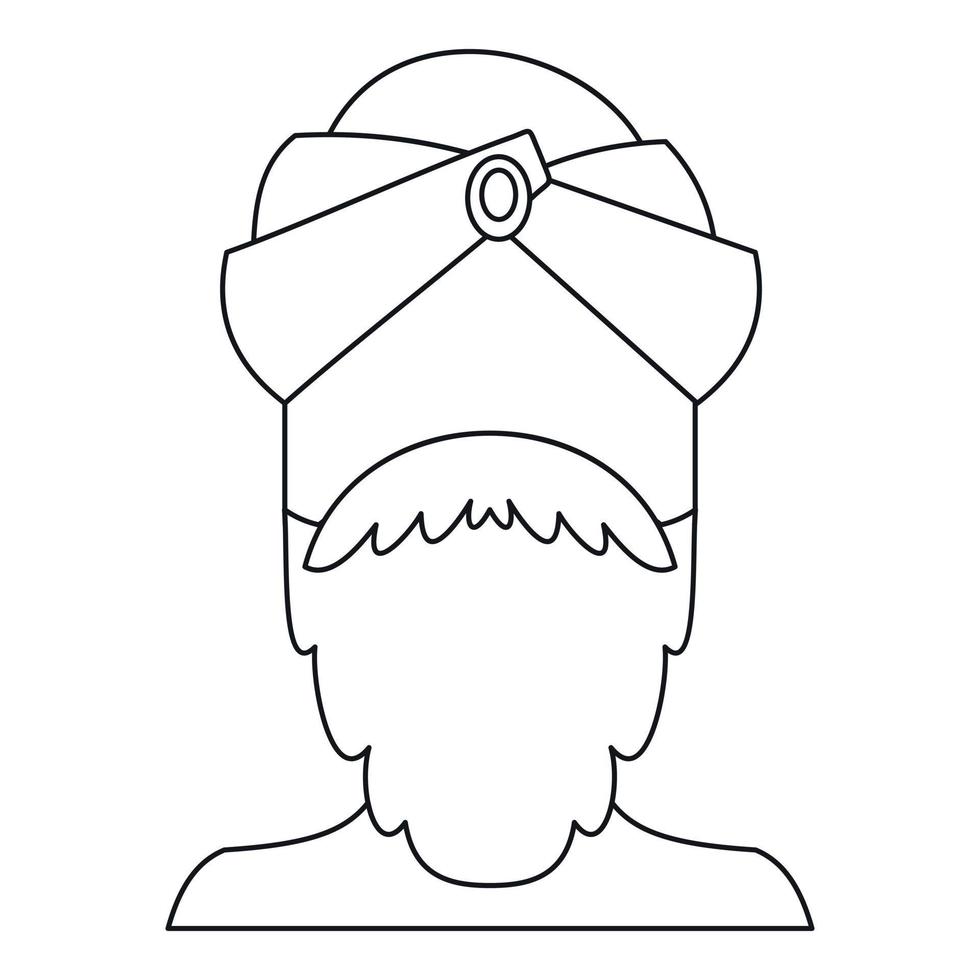 Indian man icon, outline style vector