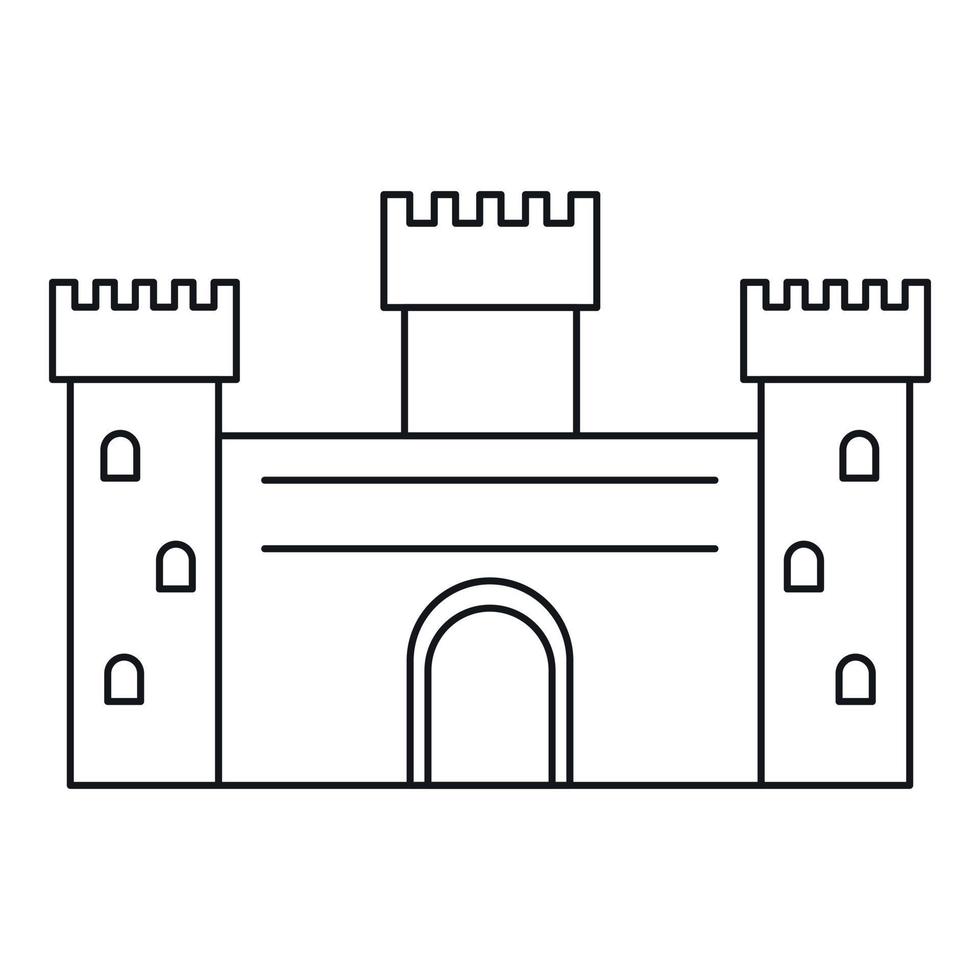 icono de castillo antiguo, estilo de esquema vector