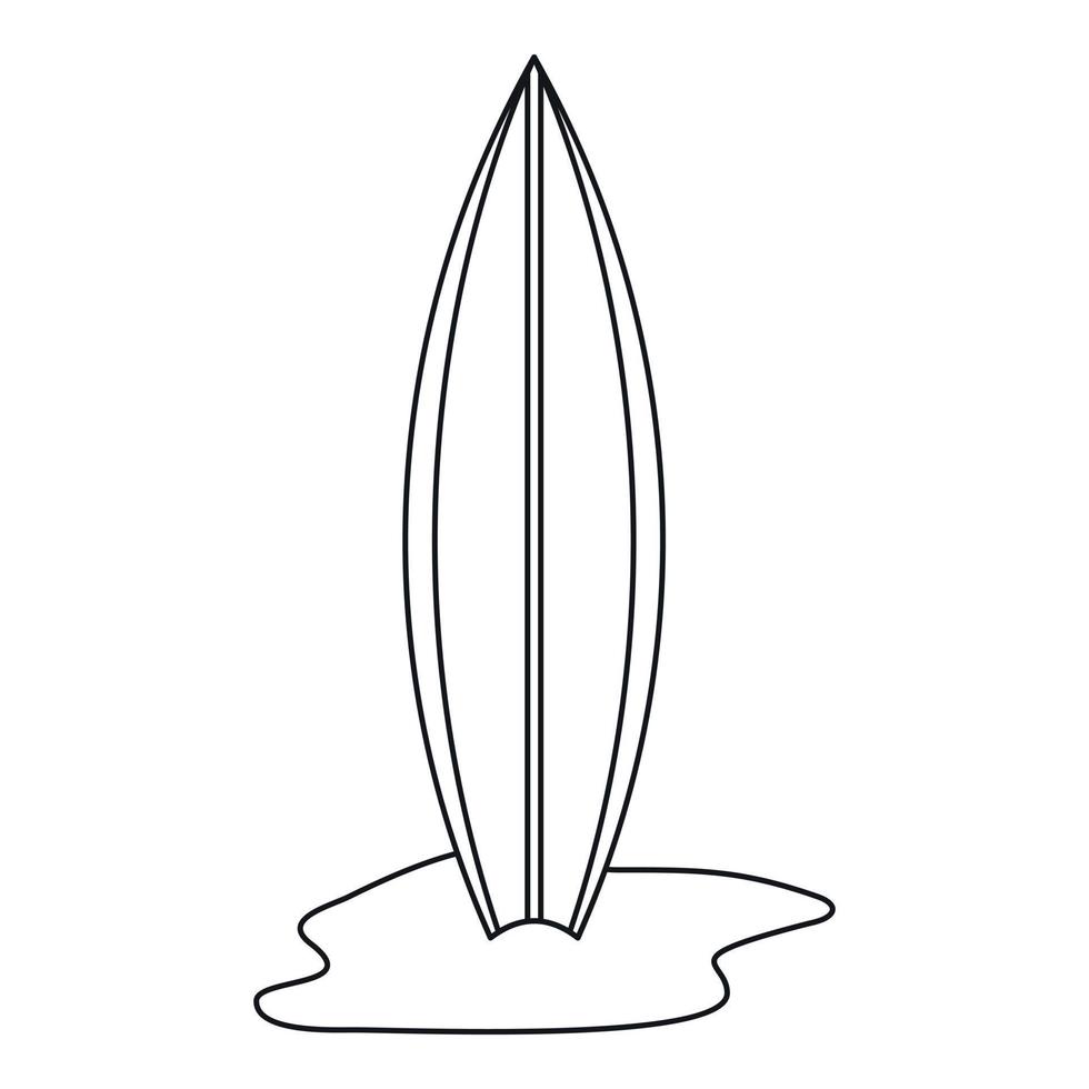 Surf board icon, outline style vector