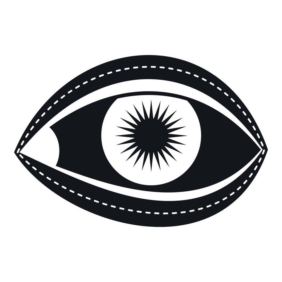 Plastic surgery of eye icon, simple style vector