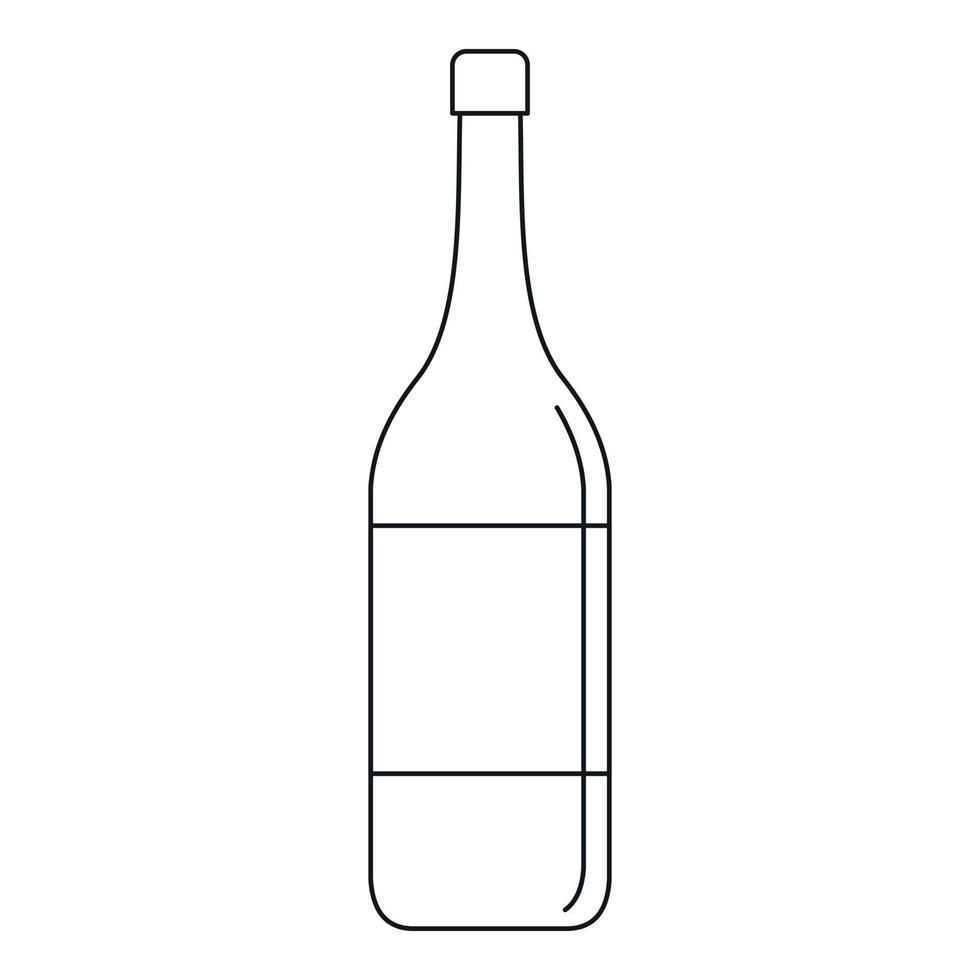 Wine bottle icon, outline style vector