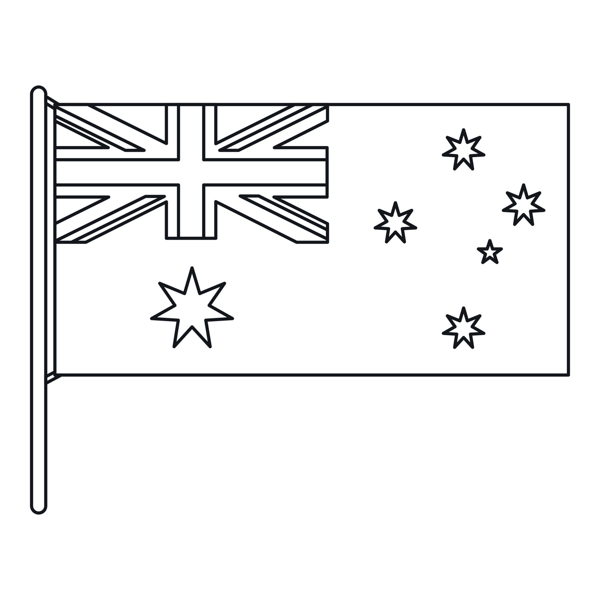 Australian flag icon, outline style 15221621 Vector Art at Vecteezy