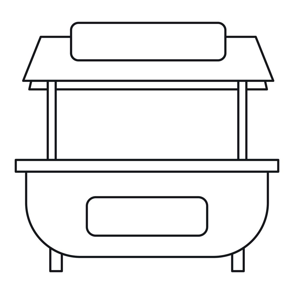 icono de puesto de mercado, estilo de esquema vector