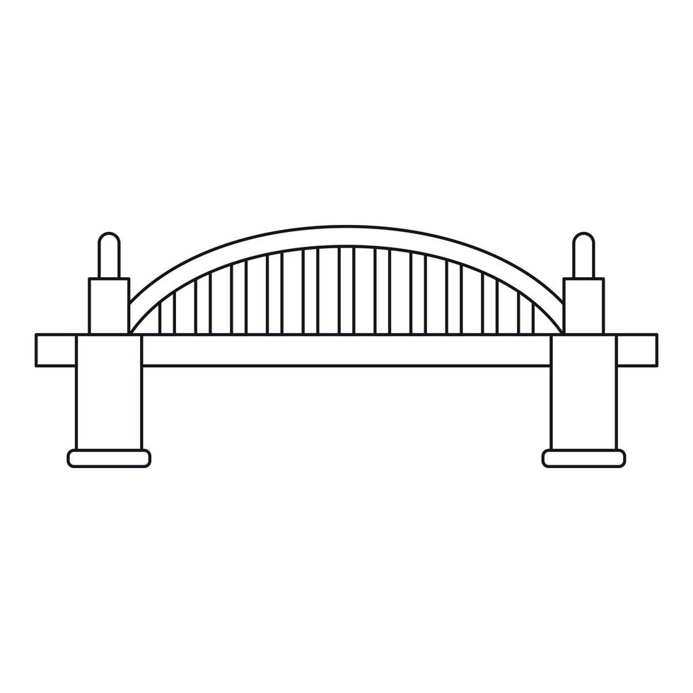 icono de puente, estilo de contorno vector