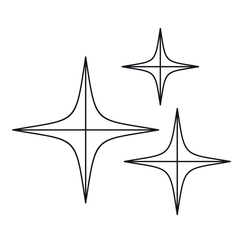 Stars icon, outline style vector