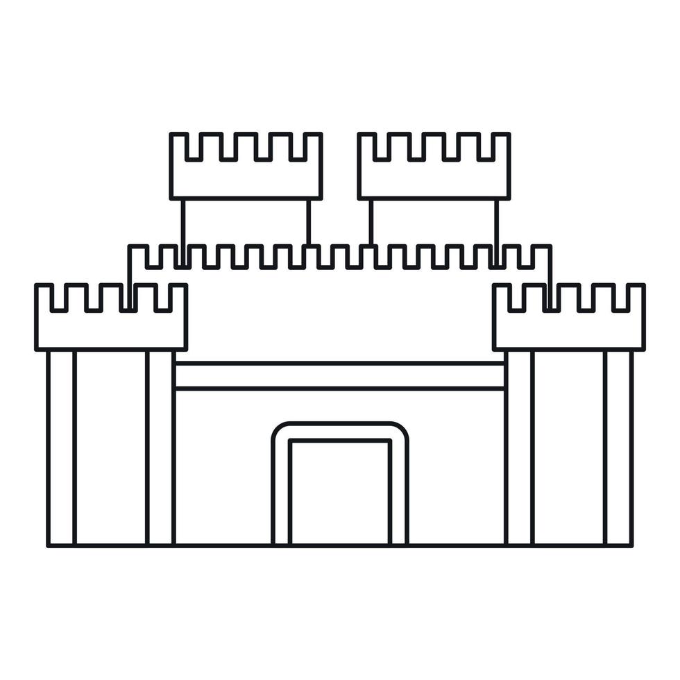 Wall and gate of the old fortress icon vector