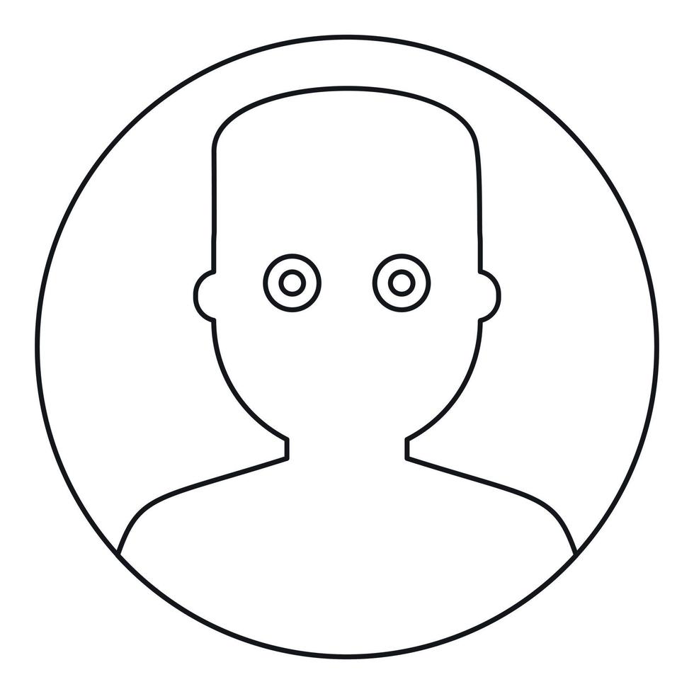 cara de hombre con icono de ojos anchos, estilo de contorno vector