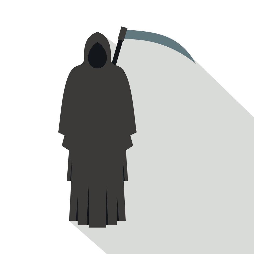Grim reaper icon, flat style vector