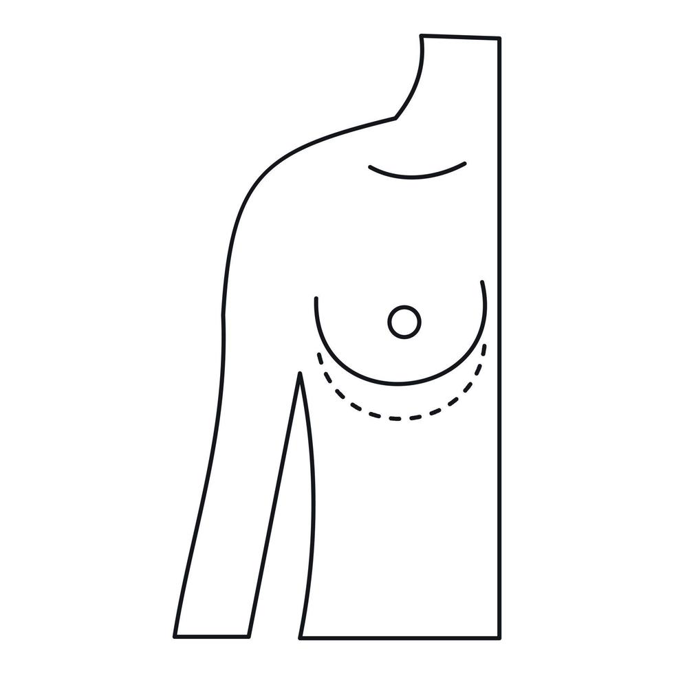 preparaciones para el estilo de contorno del icono de cirugía mamaria vector