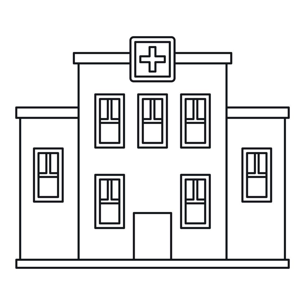 Hospital building icon, outline style vector