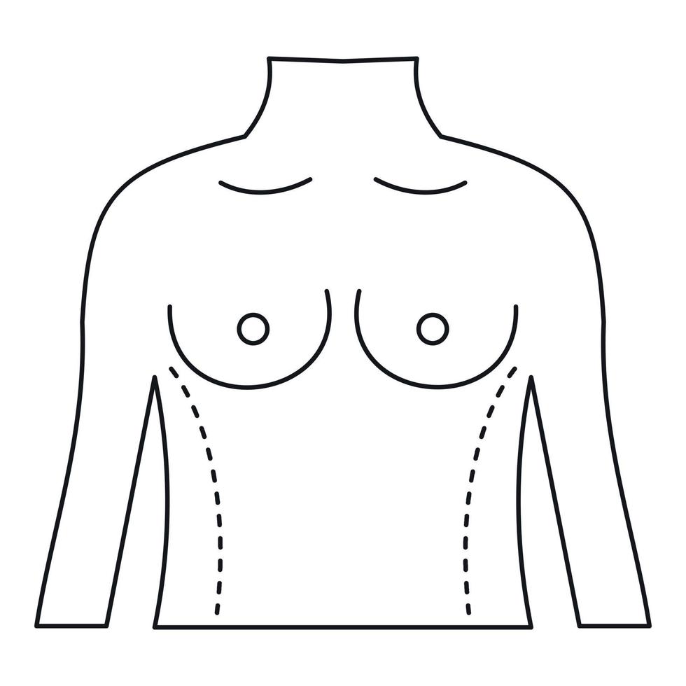 Torso marked with lines for correction icon vector