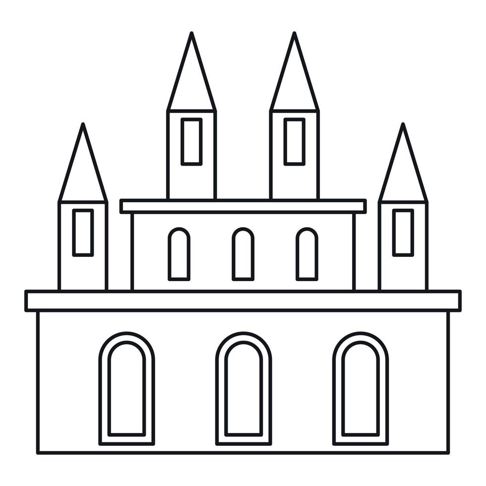 Royal castle icon, outline style vector