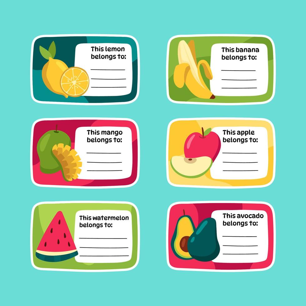 etiquetas adhesivas de frutas pertenecientes vector