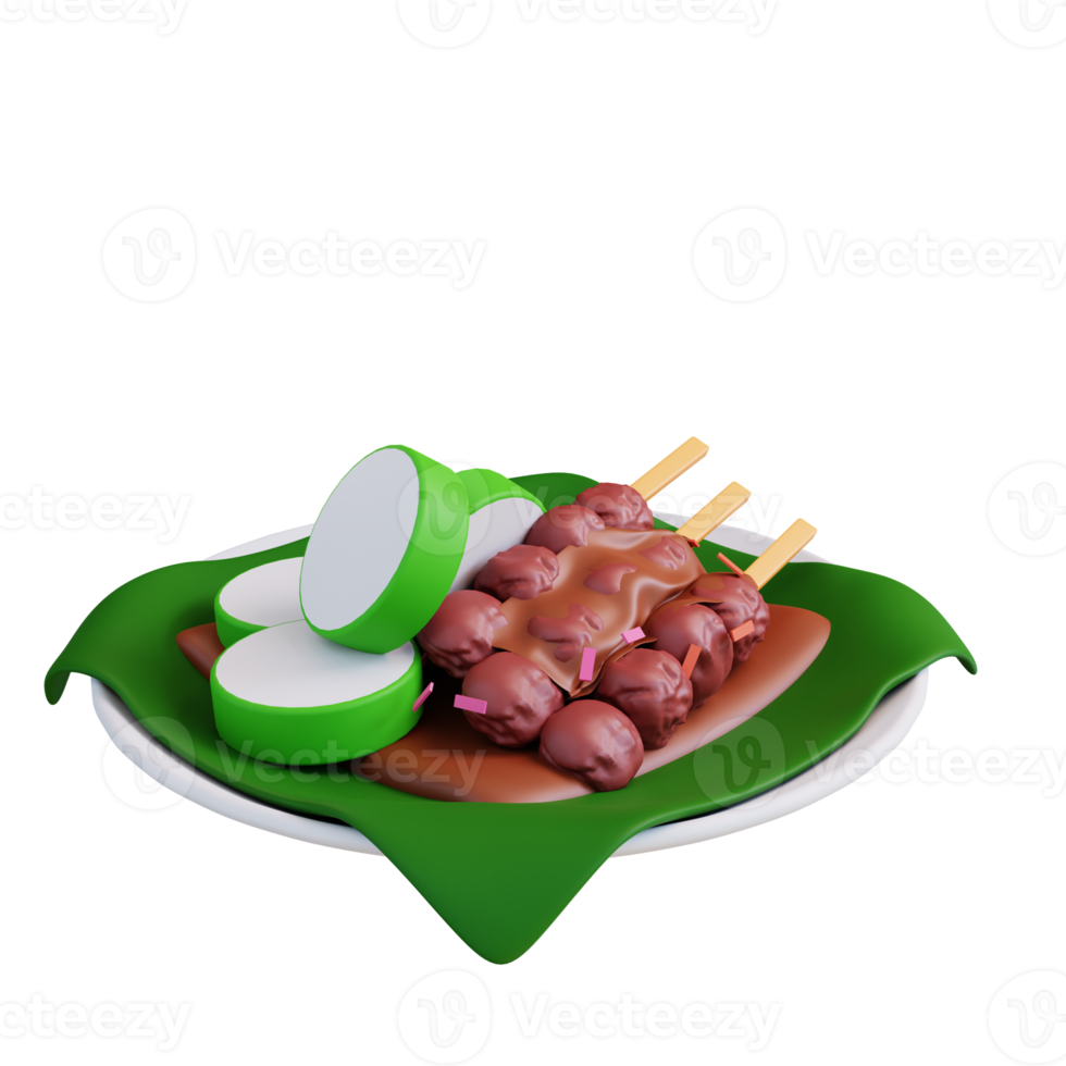 3d illustrazione satay cibo png