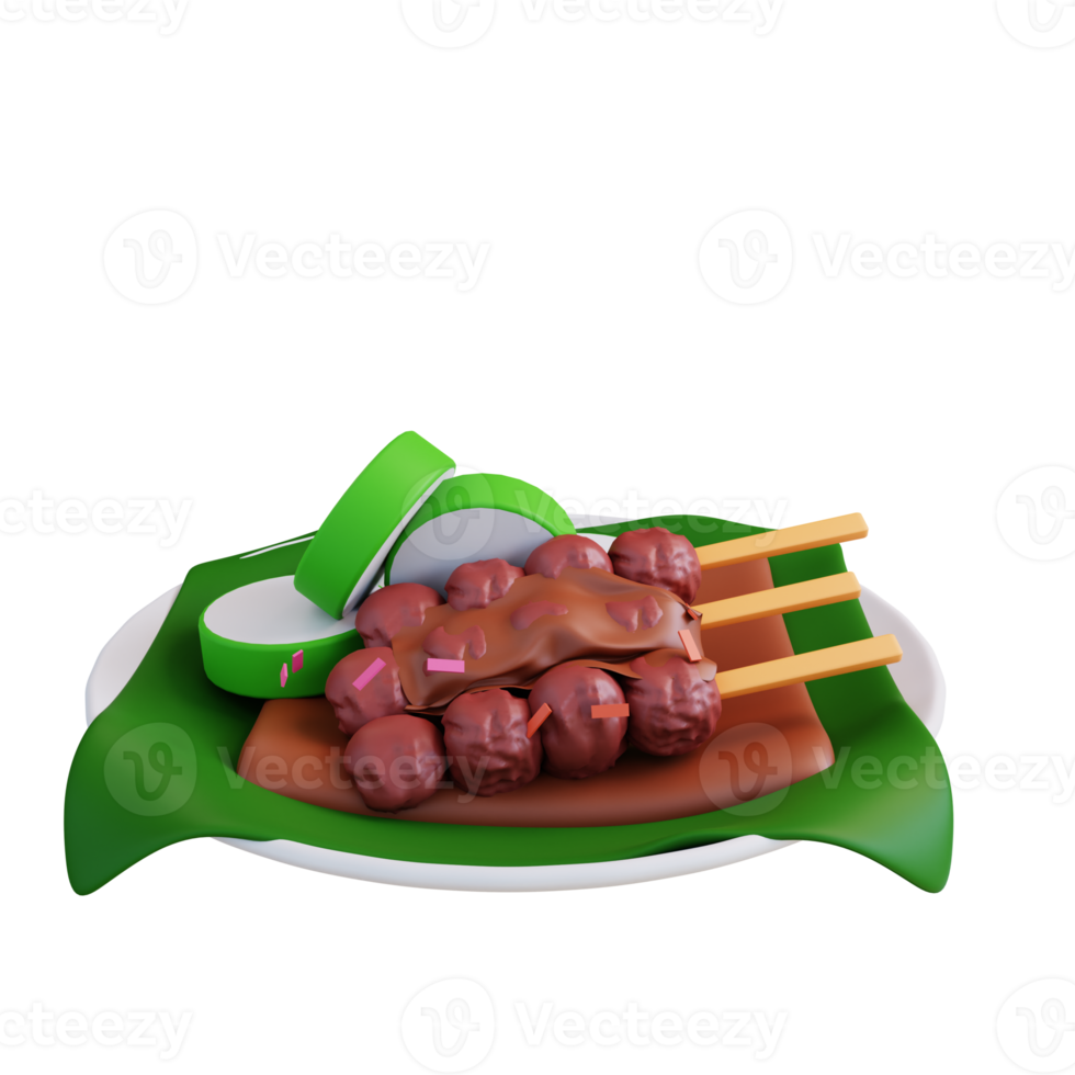 3d illustrazione satay cibo png