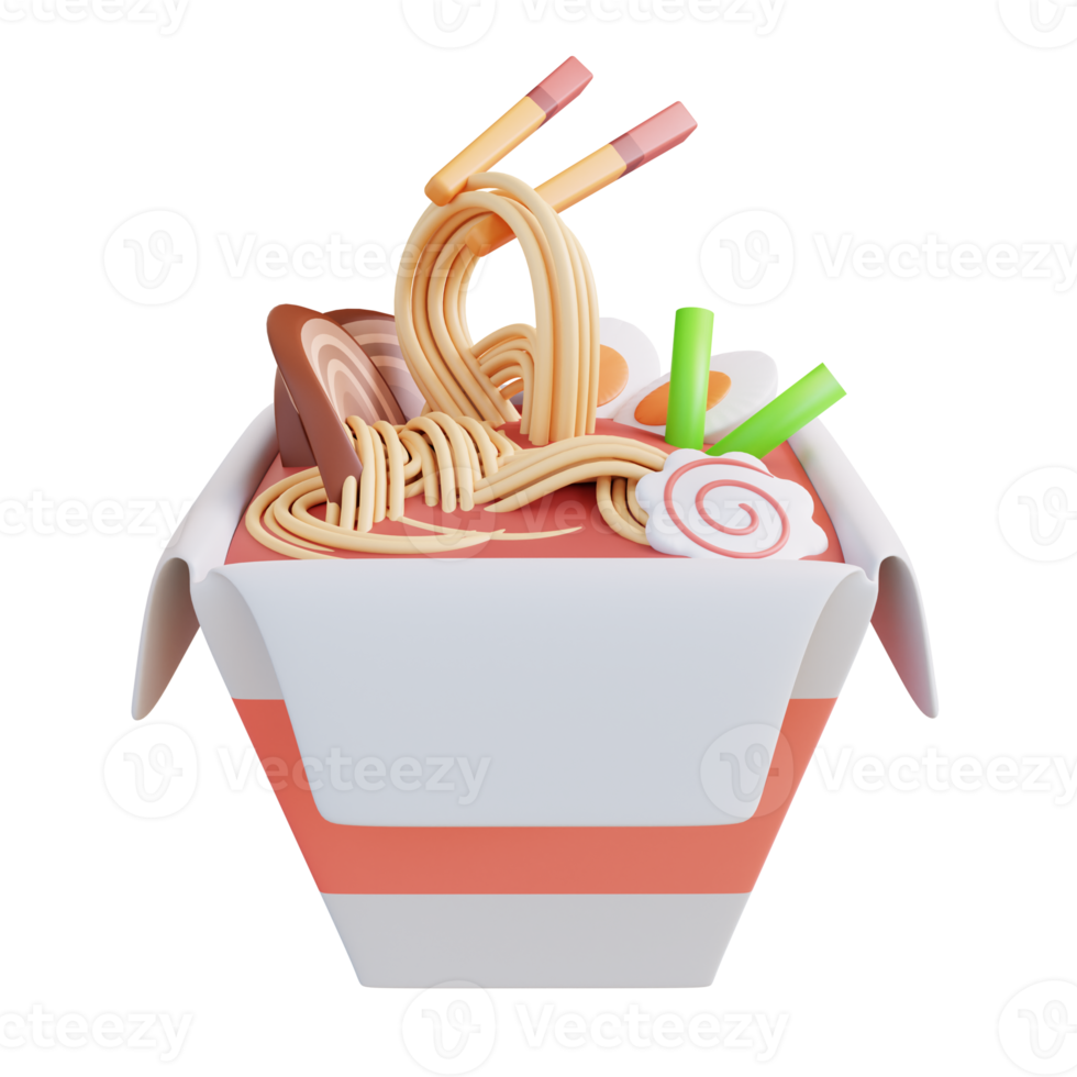 3d illustratie van ogenblik noodle png