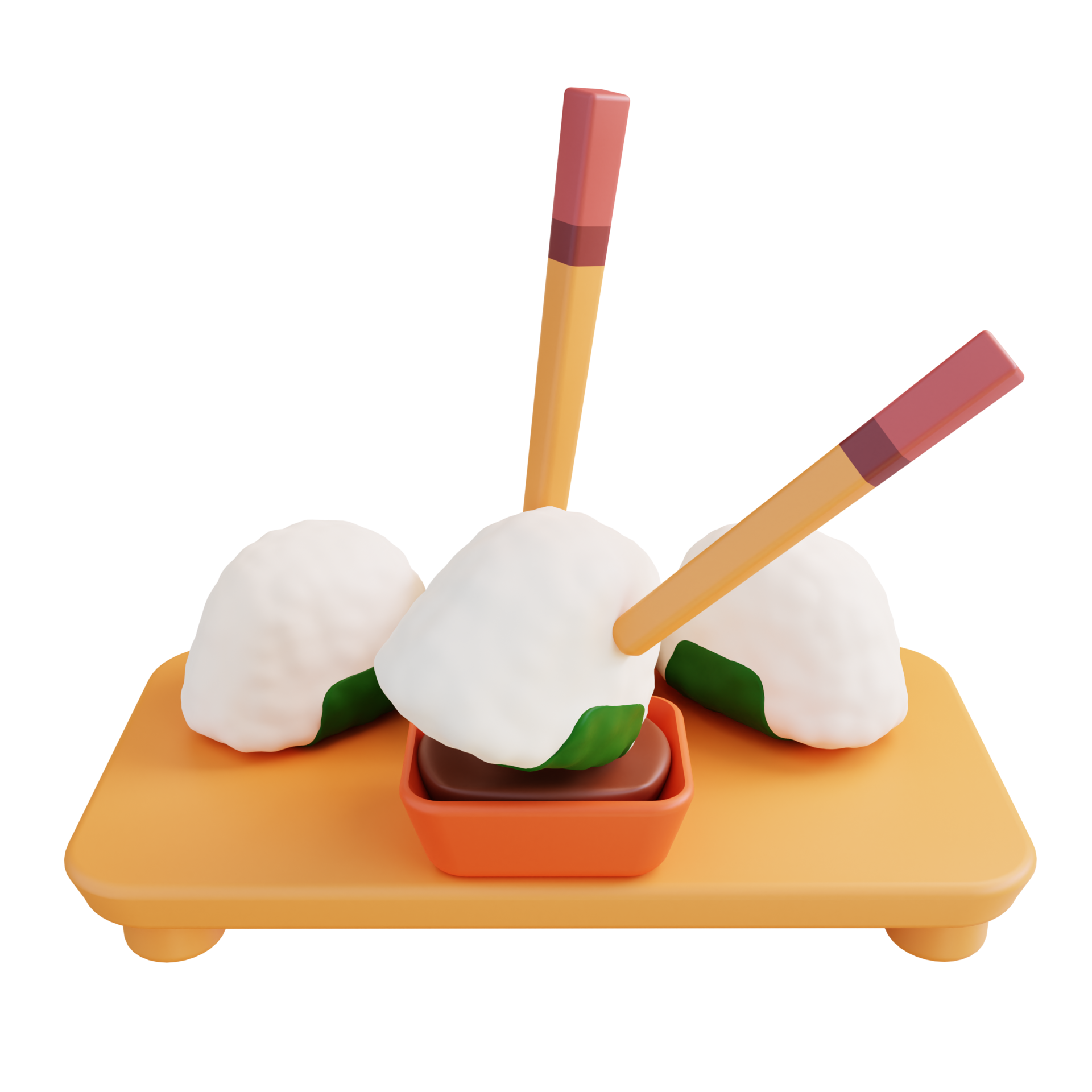 3D Illustration Onigiri Chopsticks Soy Sauce Traditional Japanese Dish japanese-dish-made-from-unleavened-rice-15360454-vector-art-at-vecteezy