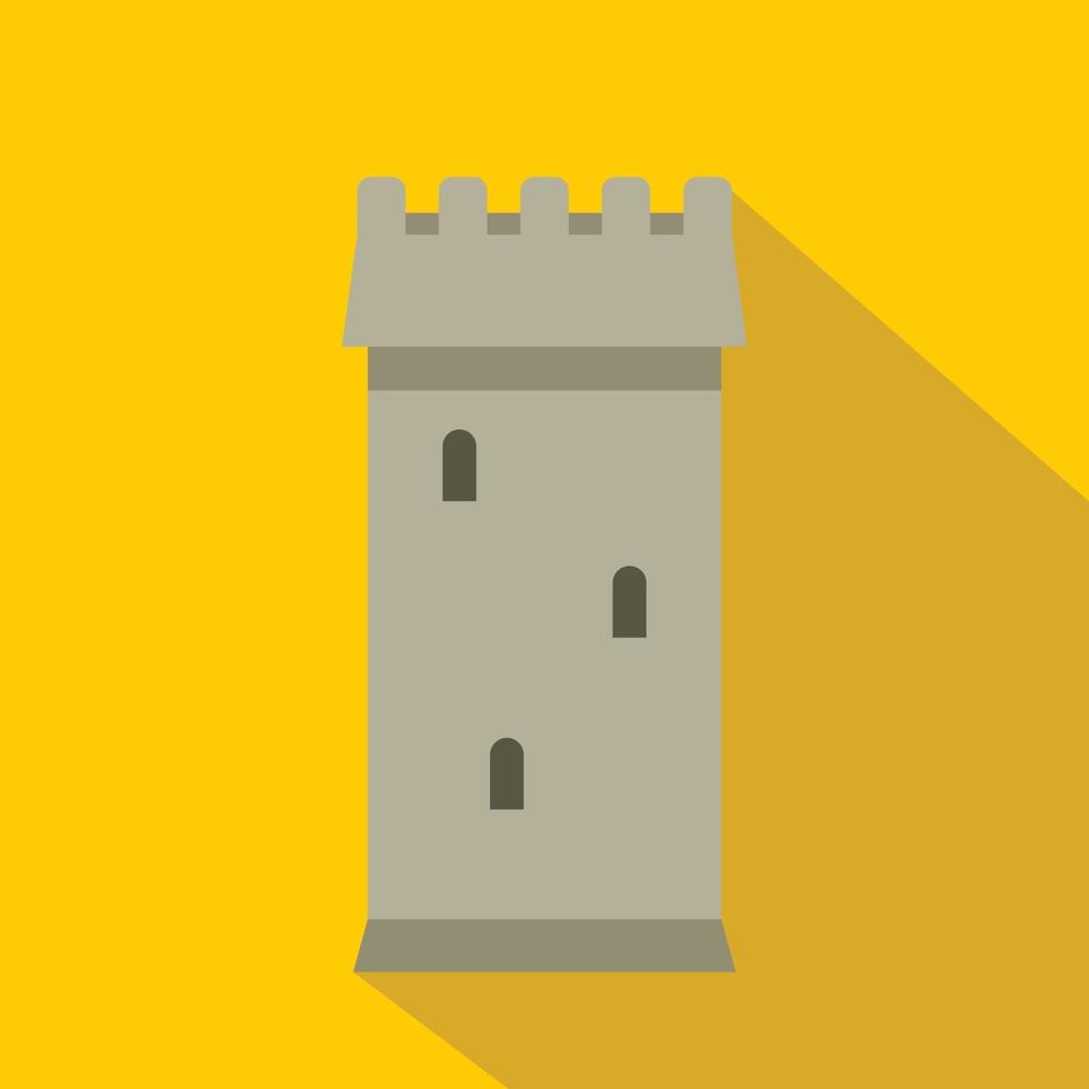 Battle tower guarding the fortress icon vector