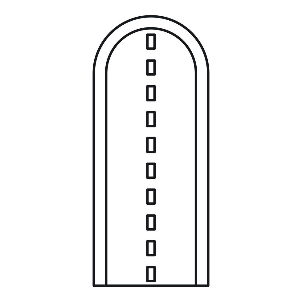 Road section icon, outline style vector