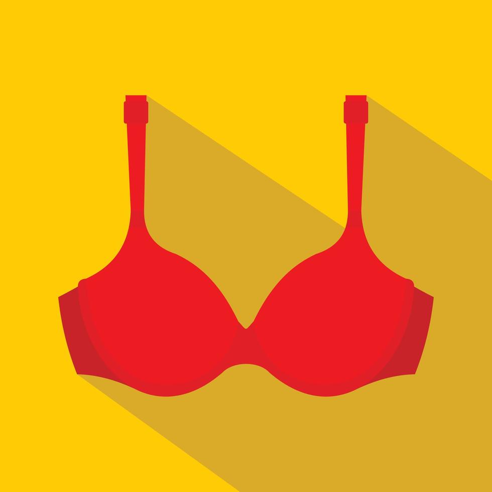 Red bra icon, flat style vector