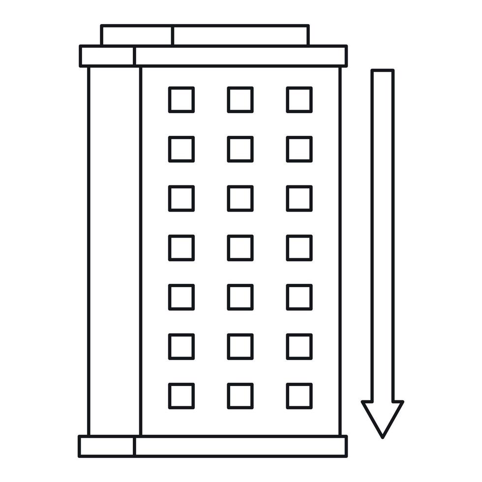 Building icon, outline style vector