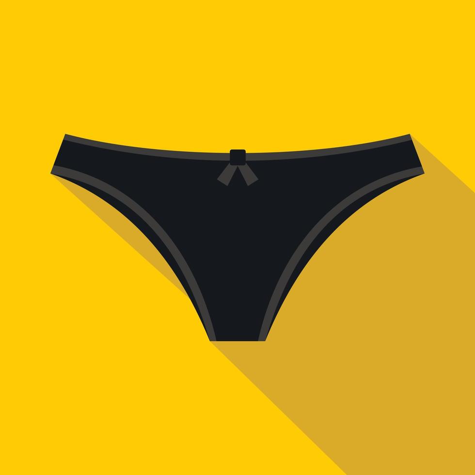 Black woman panties icon, flat style vector
