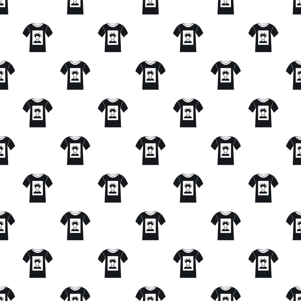 Printing photo on t-shirt pattern, simple style vector