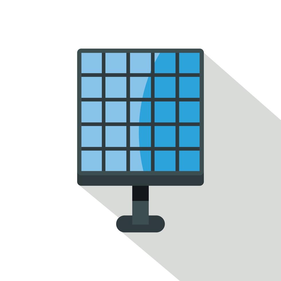 Electric solar panel icon, flat style vector