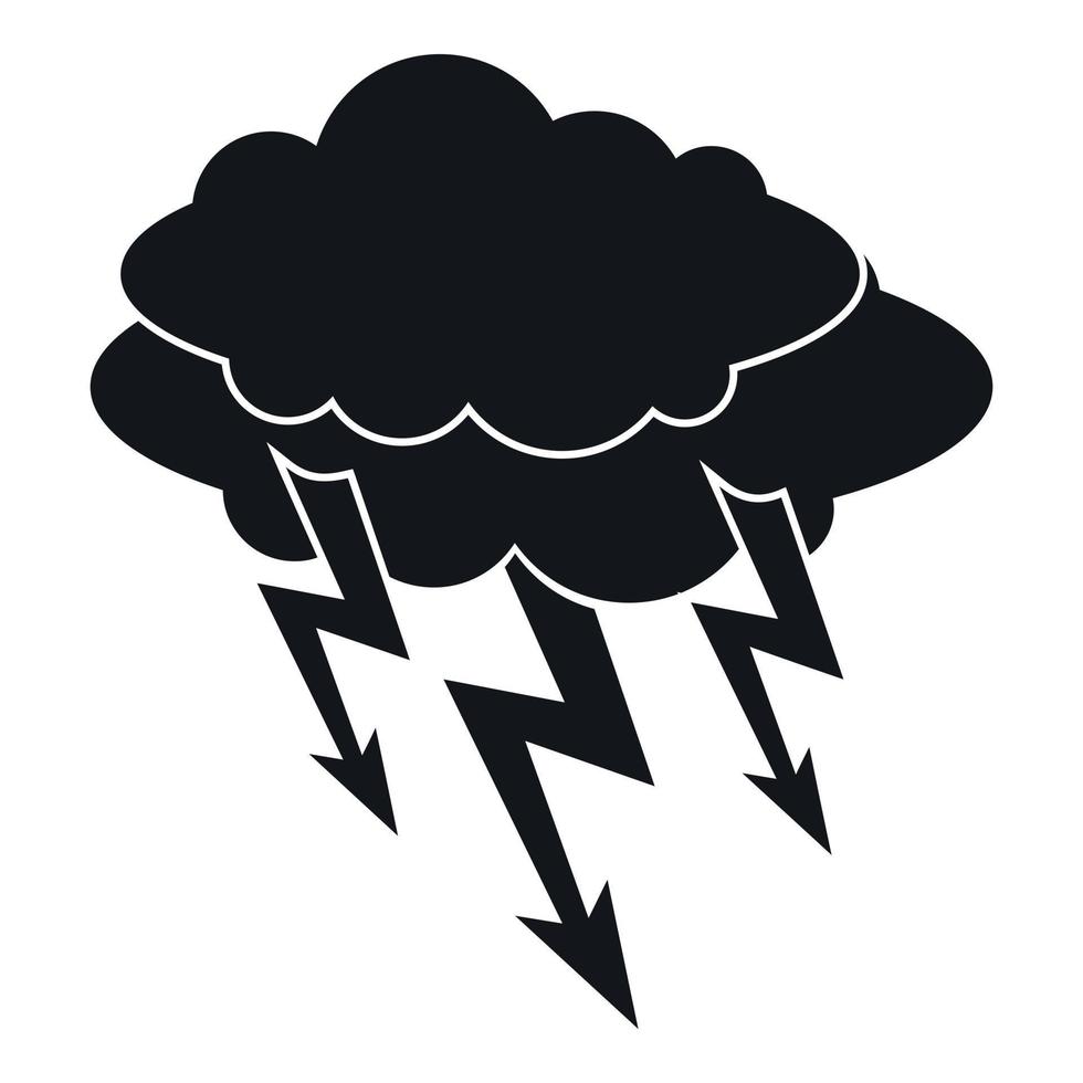 Lightning bolt icon, simple style vector