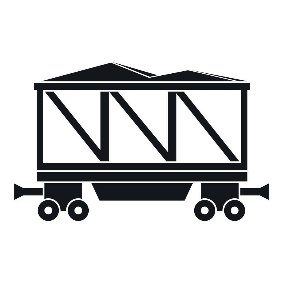 icono de vagón de ferrocarril, estilo simple vector