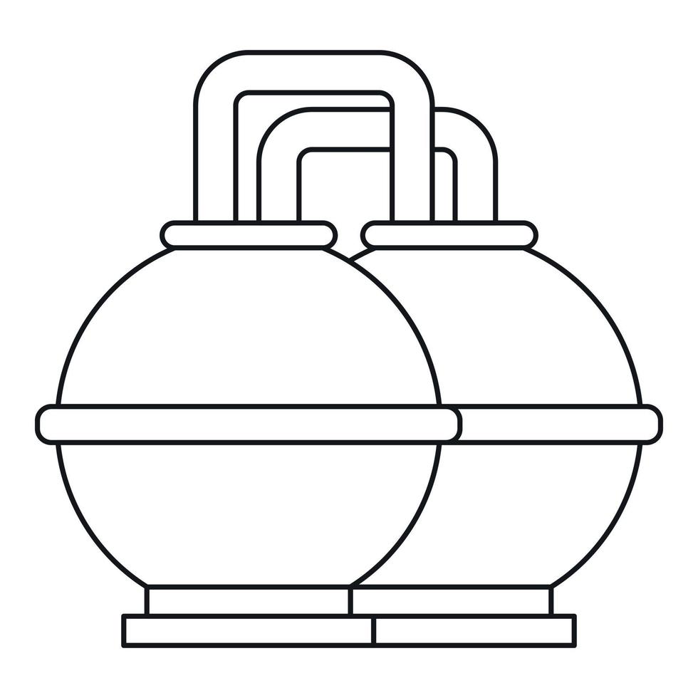 Round oil tanks icon, outline style vector