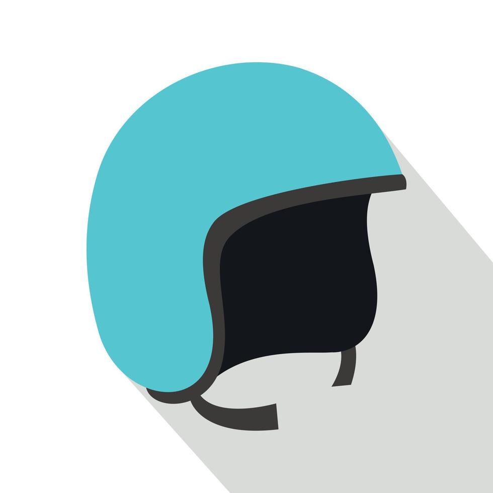 Blue safety helmet icon, flat style vector