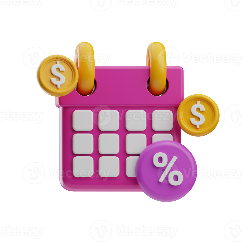 digitaal marketing, kalender illustratie 3d png