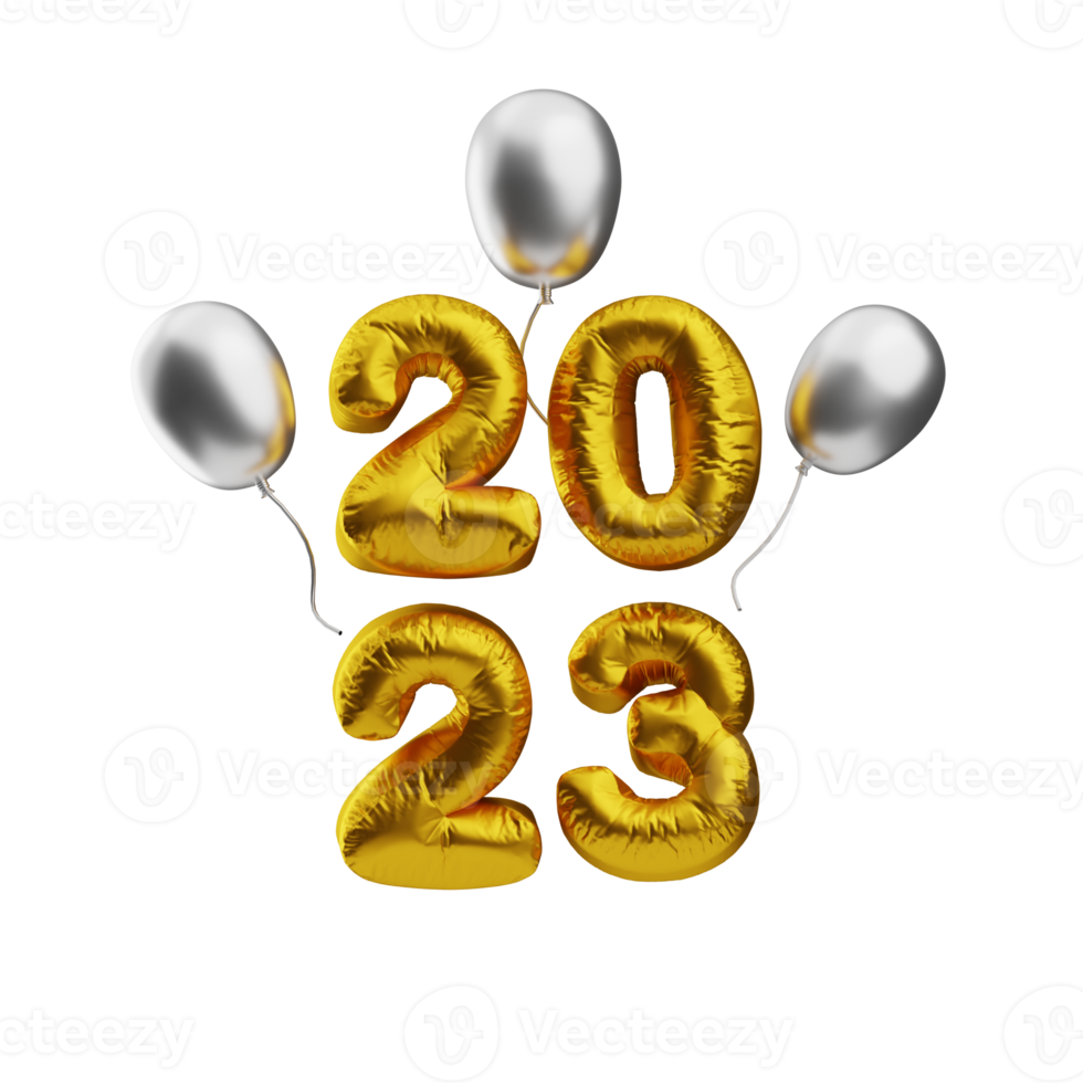 happy new year 2023 illustration 3d png