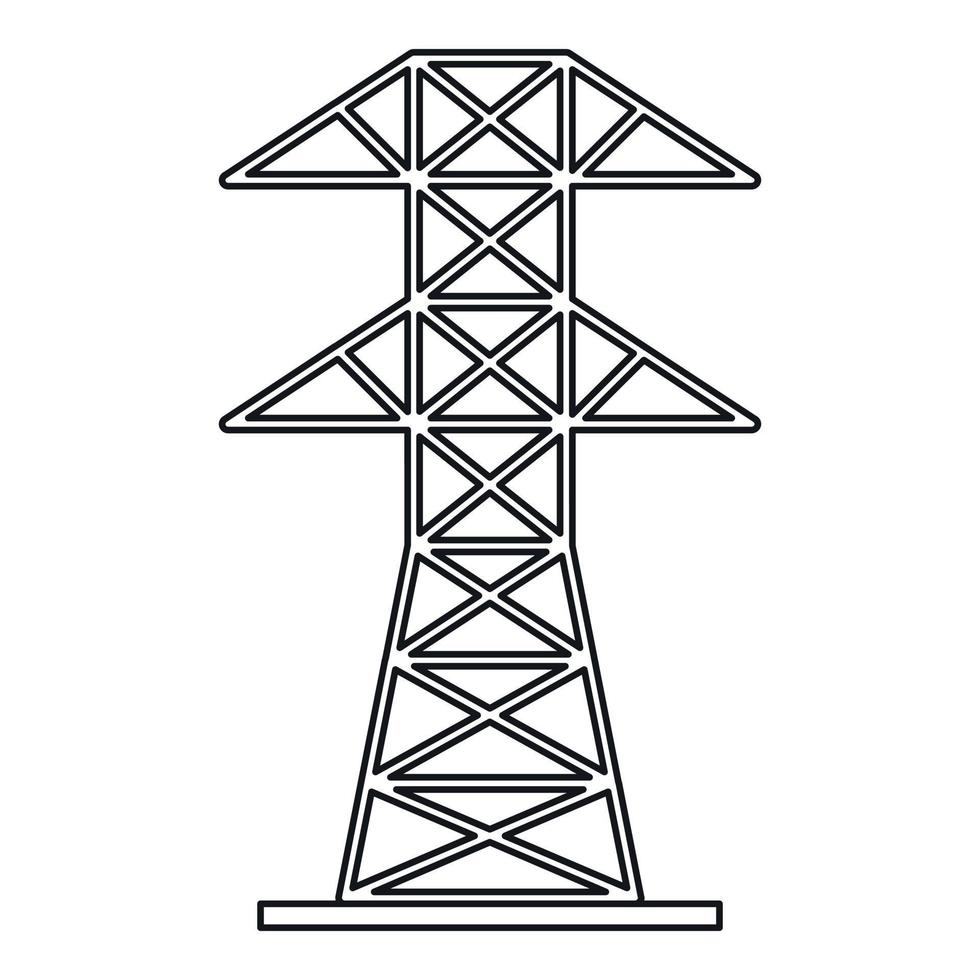 Electric tower icon, outline style vector