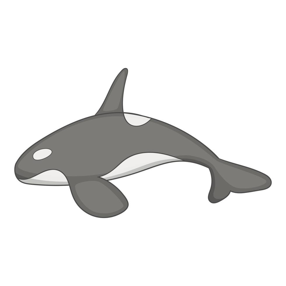 Killer whale icon, cartoon style vector