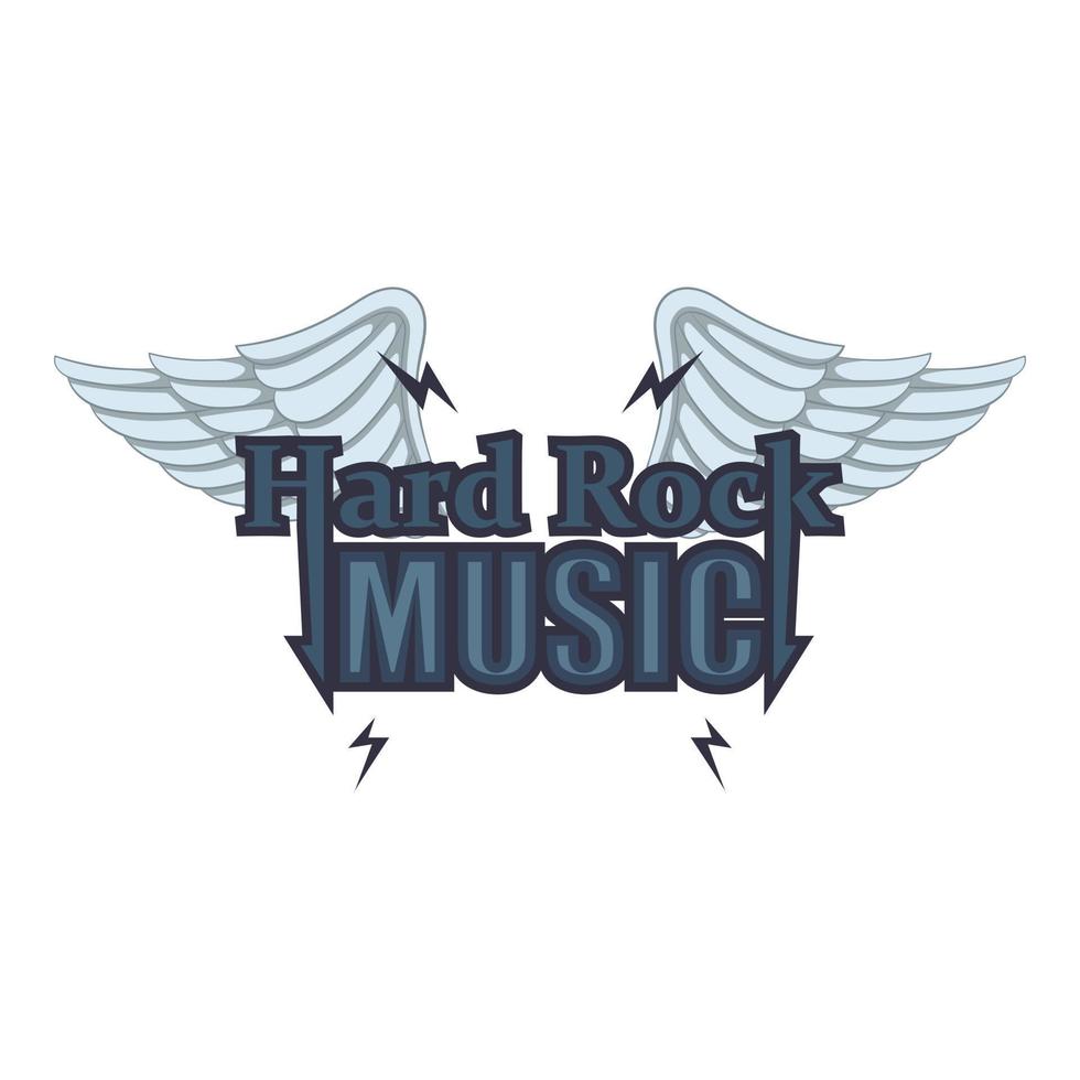 Hard rock music icon, cartoon style vector