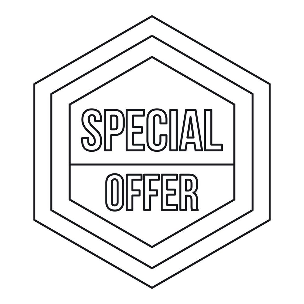 Special offer label icon, outline style vector