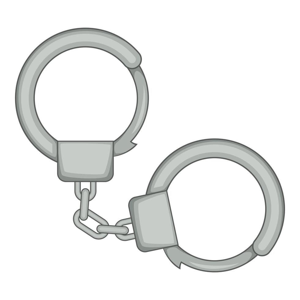 Handcuffs icon, cartoon style vector