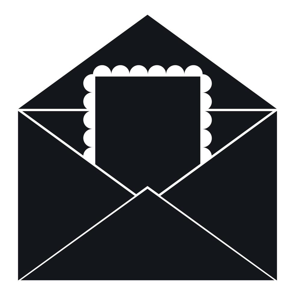Envelope with card icon, simple style vector