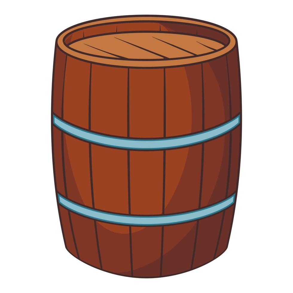 Wine barrel icon, cartoon style vector